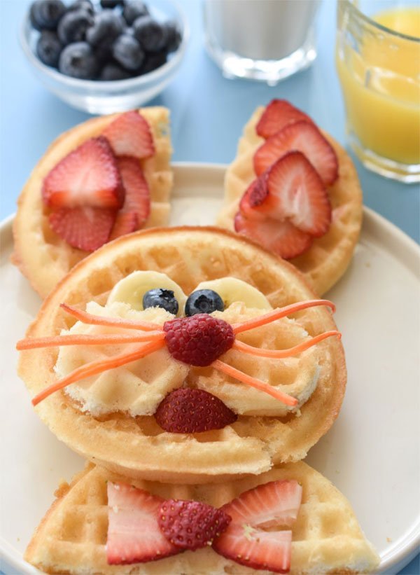 Easter bunny waffles