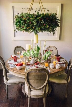 Hang Wreath Chandelier Over The Table