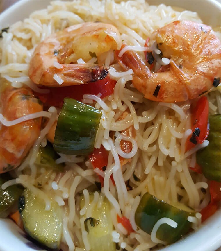 Prawns with Rice Noodles Recipe Gym