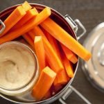 Simple Carrot Sticks with Hummus Dip
