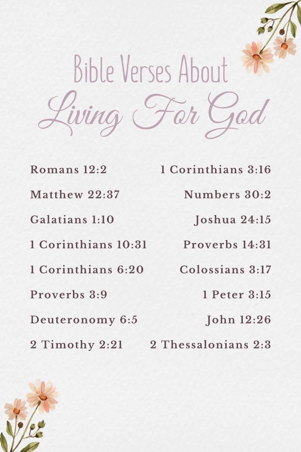 Bible Verses About Living For God