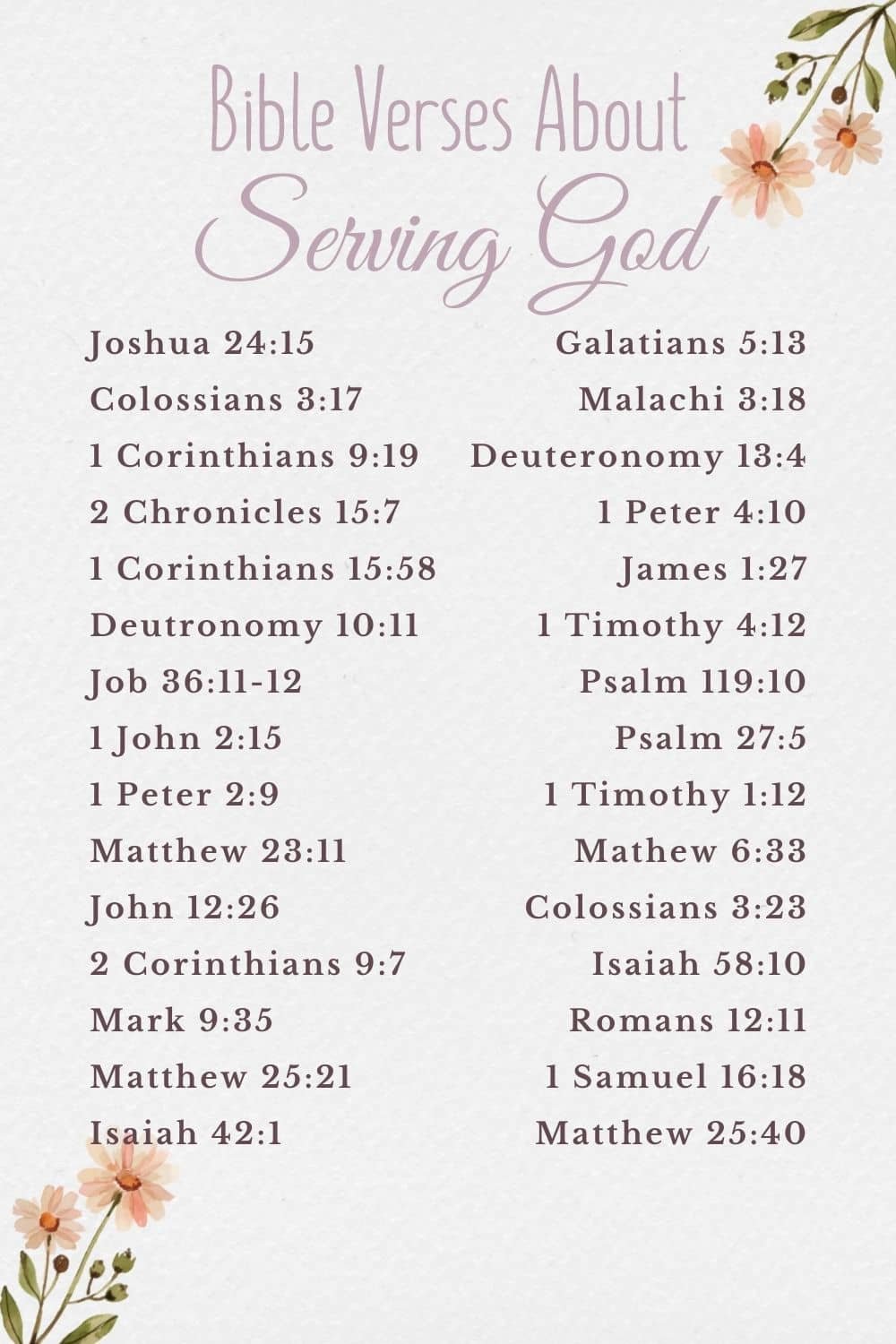 bible verses about serving God